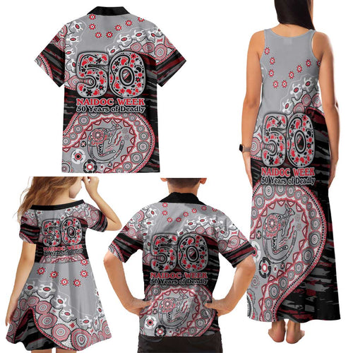 Essendon Bombers NAIDOC Week 2026 Family Matching Tank Maxi Dress and Hawaiian Shirt Australian Aboriginal Dot Art Dreamtime Pattern Style