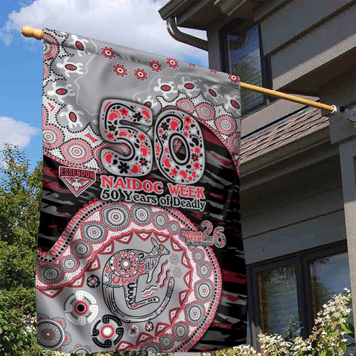 Essendon Bombers NAIDOC Week 2026 Garden Flag Australian Aboriginal Dot Art Dreamtime Pattern Style