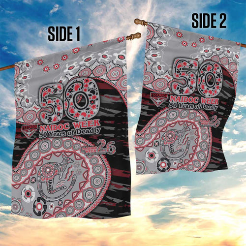 Essendon Bombers NAIDOC Week 2026 Garden Flag Australian Aboriginal Dot Art Dreamtime Pattern Style
