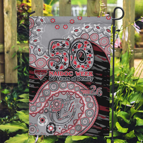 Essendon Bombers NAIDOC Week 2026 Garden Flag Australian Aboriginal Dot Art Dreamtime Pattern Style