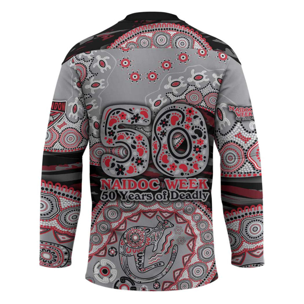 Essendon Bombers NAIDOC Week 2026 Hockey Jersey Australian Aboriginal Dot Art Dreamtime Pattern Style