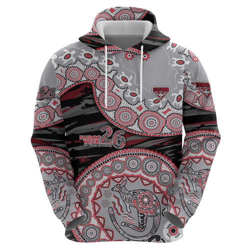 Essendon Bombers NAIDOC Week 2026 Hoodie Australian Aboriginal Dot Art Dreamtime Pattern Style