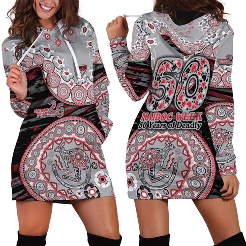 Essendon Bombers NAIDOC Week 2026 Hoodie Dress Australian Aboriginal Dot Art Dreamtime Pattern Style