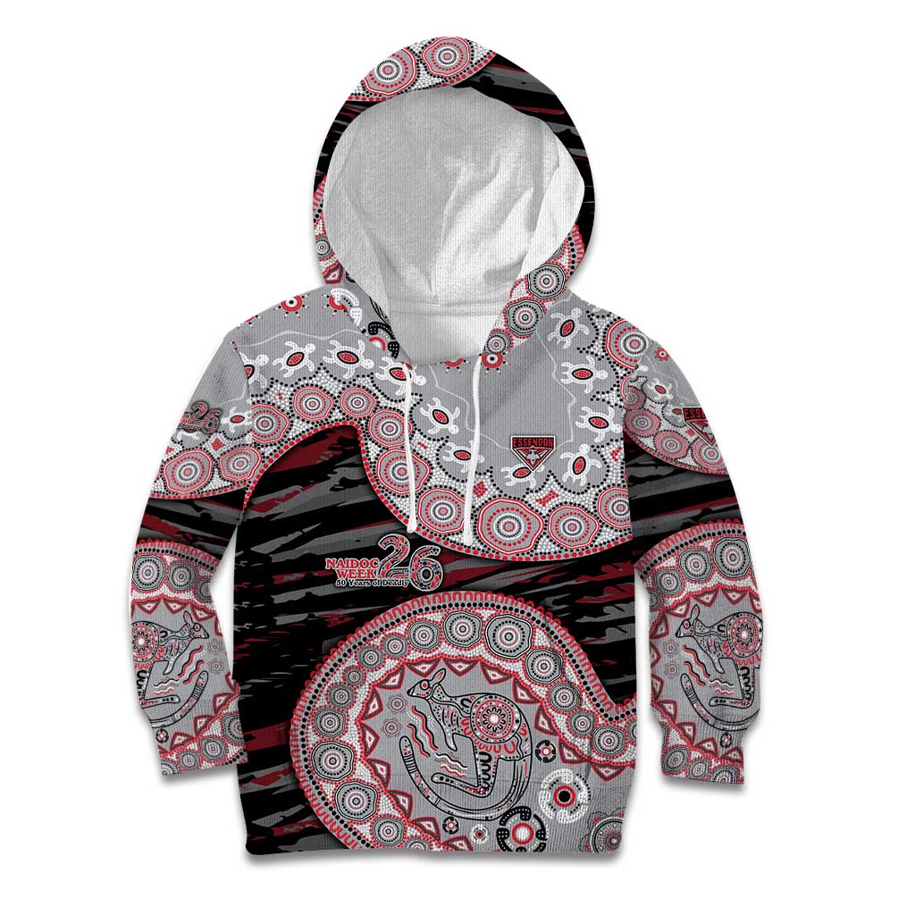 Essendon Bombers NAIDOC Week 2026 Kid Hoodie Australian Aboriginal Dot Art Dreamtime Pattern Style