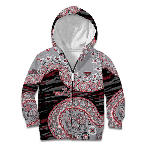 Essendon Bombers NAIDOC Week 2026 Kid Hoodie Australian Aboriginal Dot Art Dreamtime Pattern Style