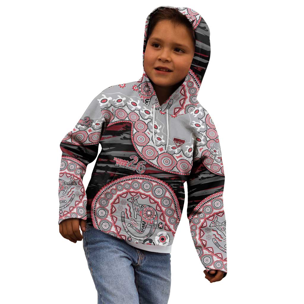 Essendon Bombers NAIDOC Week 2026 Kid Hoodie Australian Aboriginal Dot Art Dreamtime Pattern Style