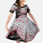 Essendon Bombers NAIDOC Week 2026 Kid Short Sleeve Dress Australian Aboriginal Dot Art Dreamtime Pattern Style