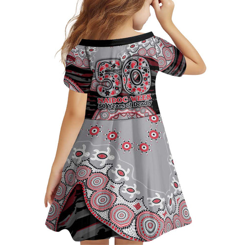 Essendon Bombers NAIDOC Week 2026 Kid Short Sleeve Dress Australian Aboriginal Dot Art Dreamtime Pattern Style