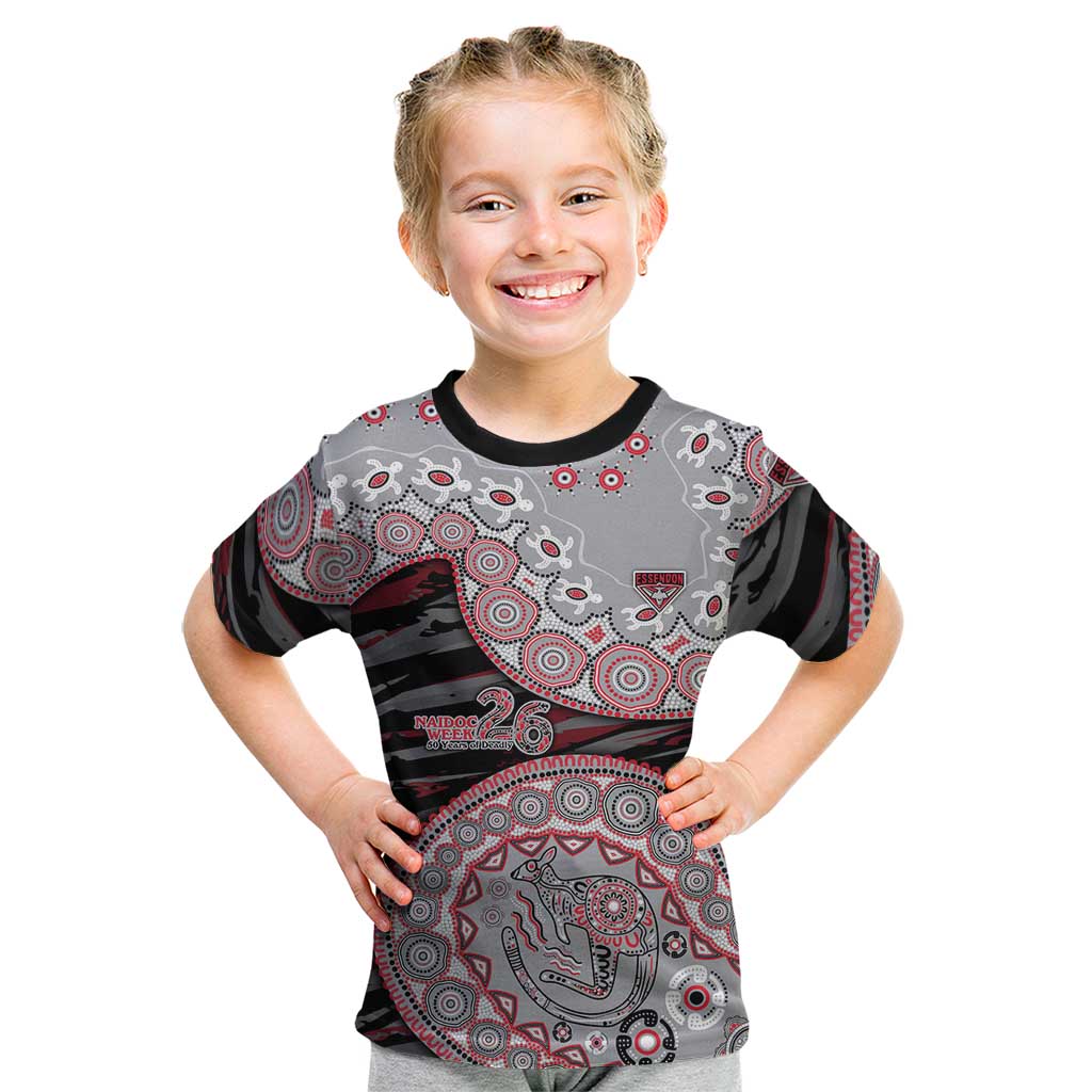 Essendon Bombers NAIDOC Week 2026 Kid T Shirt Australian Aboriginal Dot Art Dreamtime Pattern Style