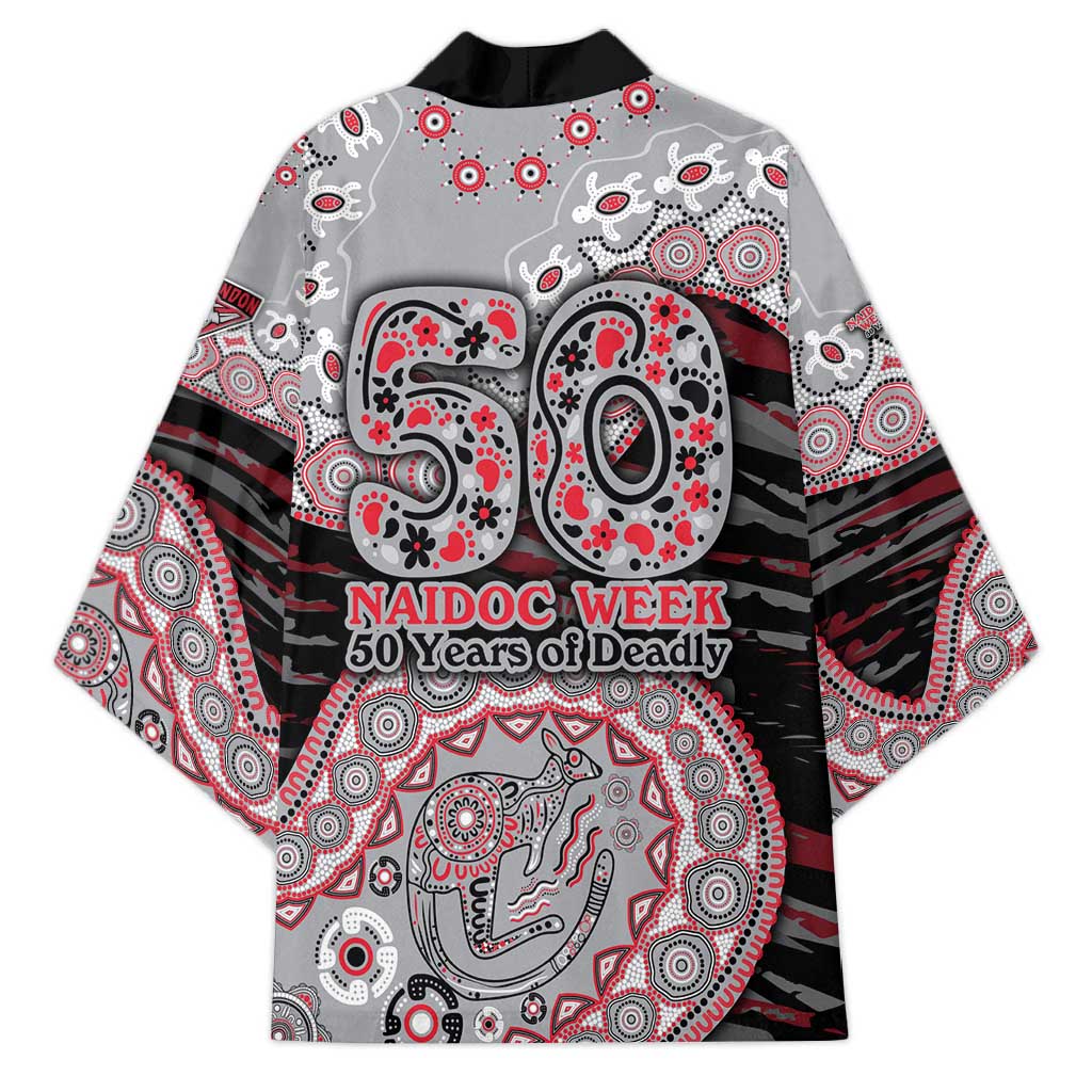 Essendon Bombers NAIDOC Week 2026 Kimono Australian Aboriginal Dot Art Dreamtime Pattern Style