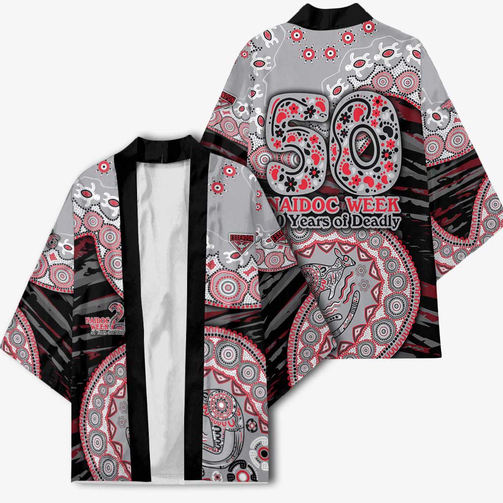 Essendon Bombers NAIDOC Week 2026 Kimono Australian Aboriginal Dot Art Dreamtime Pattern Style
