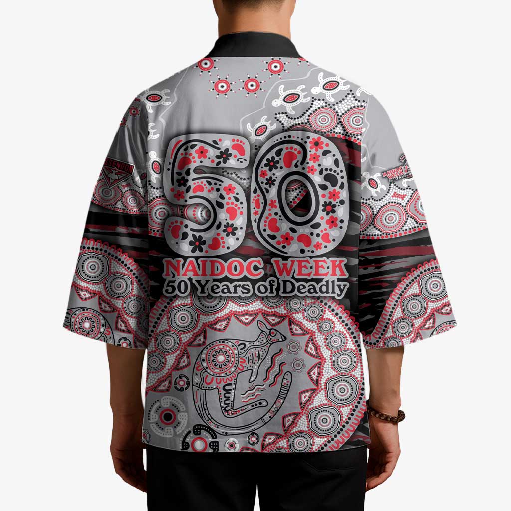 Essendon Bombers NAIDOC Week 2026 Kimono Australian Aboriginal Dot Art Dreamtime Pattern Style