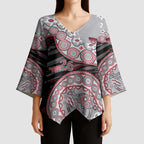 Essendon Bombers NAIDOC Week 2026 Kimono Sleeve Blouse Australian Aboriginal Dot Art Dreamtime Pattern Style