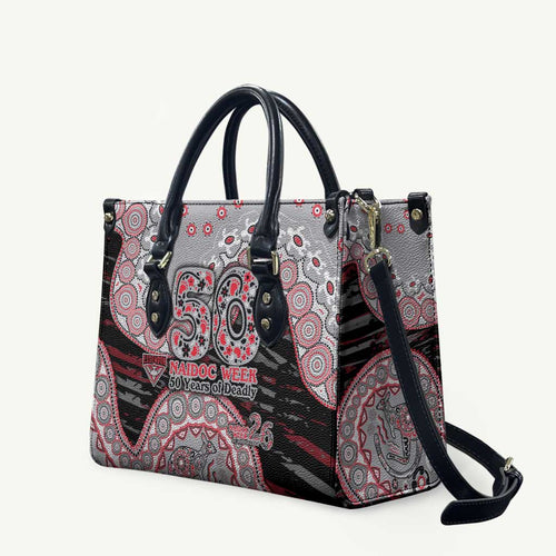Essendon Bombers NAIDOC Week 2026 Leather Bag Australian Aboriginal Dot Art Dreamtime Pattern Style