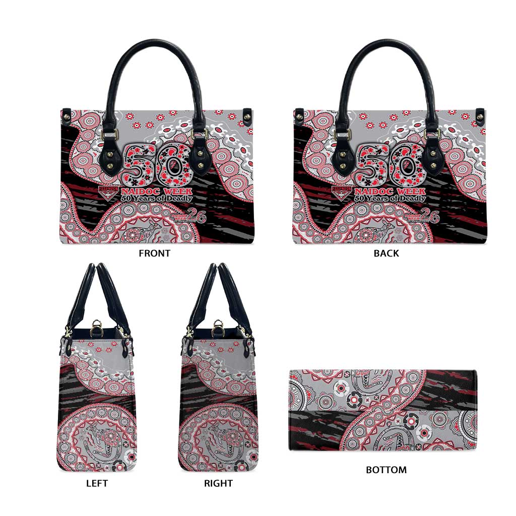Essendon Bombers NAIDOC Week 2026 Leather Bag Australian Aboriginal Dot Art Dreamtime Pattern Style
