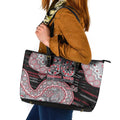 Essendon Bombers NAIDOC Week 2026 Leather Tote Bag Australian Aboriginal Dot Art Dreamtime Pattern Style