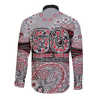 Essendon Bombers NAIDOC Week 2026 Long Sleeve Button Shirt Australian Aboriginal Dot Art Dreamtime Pattern Style