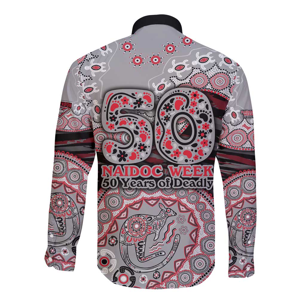 Essendon Bombers NAIDOC Week 2026 Long Sleeve Button Shirt Australian Aboriginal Dot Art Dreamtime Pattern Style