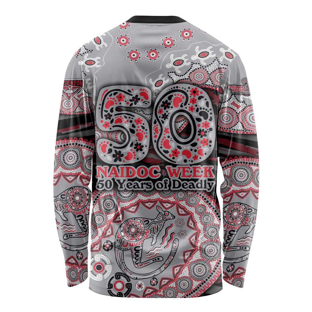 Essendon Bombers NAIDOC Week 2026 Long Sleeve Shirt Australian Aboriginal Dot Art Dreamtime Pattern Style