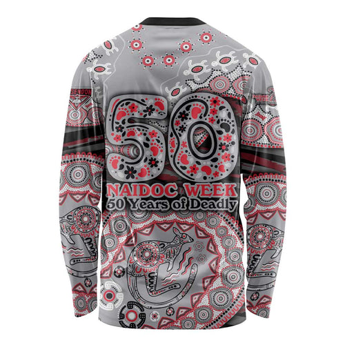 Essendon Bombers NAIDOC Week 2026 Long Sleeve Shirt Australian Aboriginal Dot Art Dreamtime Pattern Style