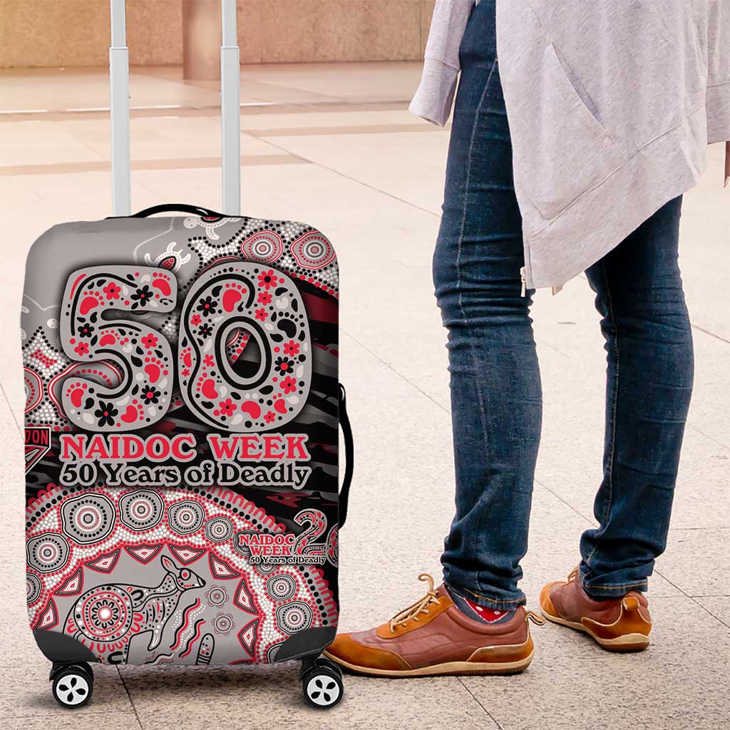Essendon Bombers NAIDOC Week 2026 Luggage Cover Australian Aboriginal Dot Art Dreamtime Pattern Style
