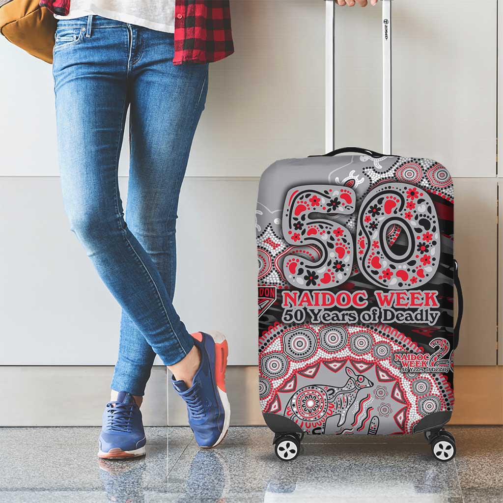 Essendon Bombers NAIDOC Week 2026 Luggage Cover Australian Aboriginal Dot Art Dreamtime Pattern Style