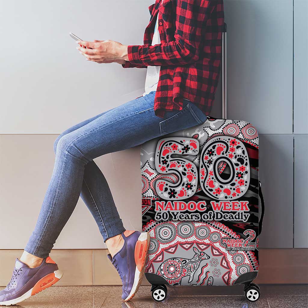 Essendon Bombers NAIDOC Week 2026 Luggage Cover Australian Aboriginal Dot Art Dreamtime Pattern Style