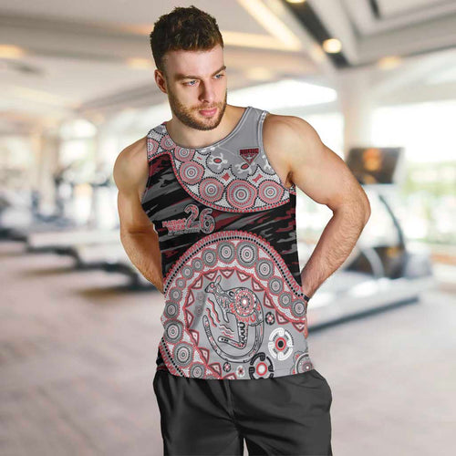 Essendon Bombers NAIDOC Week 2026 Men Tank Top Australian Aboriginal Dot Art Dreamtime Pattern Style