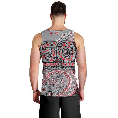 Essendon Bombers NAIDOC Week 2026 Men Tank Top Australian Aboriginal Dot Art Dreamtime Pattern Style