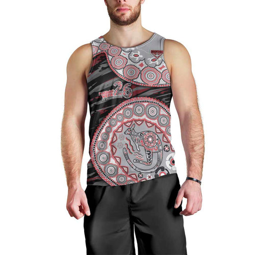 Essendon Bombers NAIDOC Week 2026 Men Tank Top Australian Aboriginal Dot Art Dreamtime Pattern Style