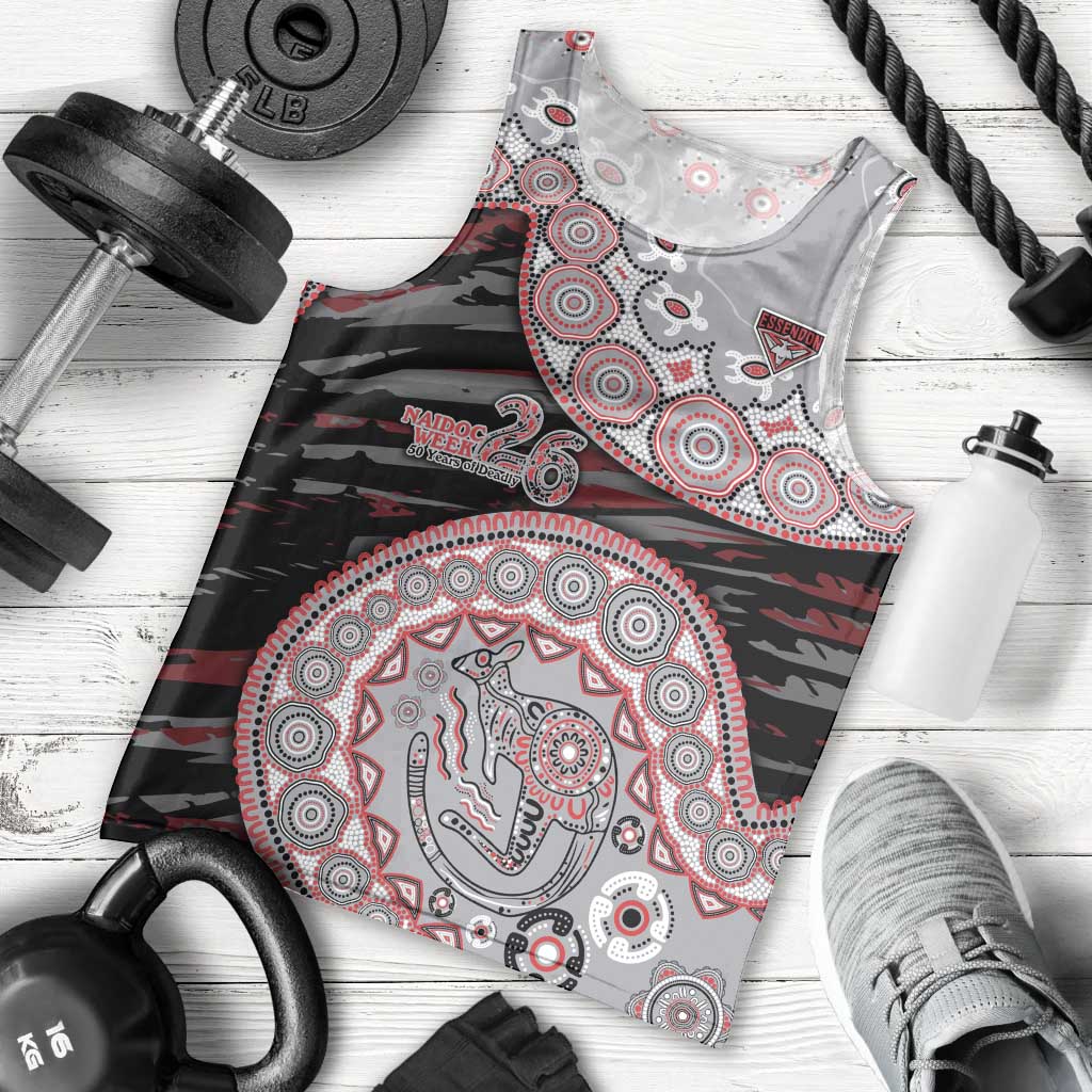 Essendon Bombers NAIDOC Week 2026 Men Tank Top Australian Aboriginal Dot Art Dreamtime Pattern Style