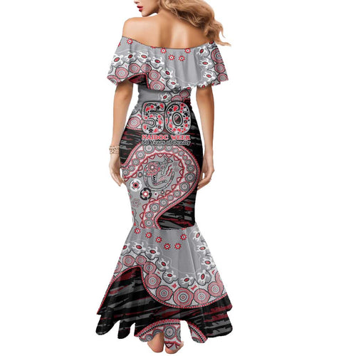 Essendon Bombers NAIDOC Week 2026 Mermaid Dress Australian Aboriginal Dot Art Dreamtime Pattern Style
