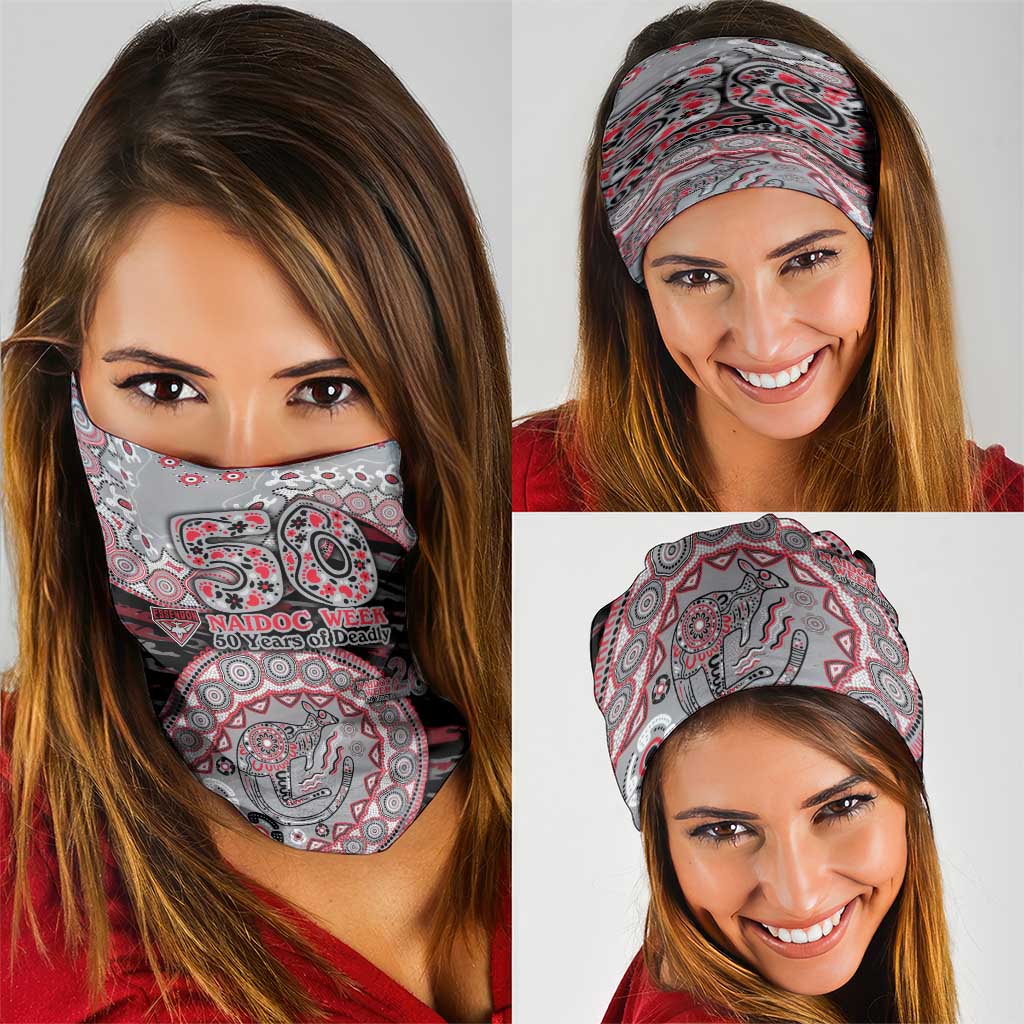Essendon Bombers NAIDOC Week 2026 Neck Gaiter Australian Aboriginal Dot Art Dreamtime Pattern Style