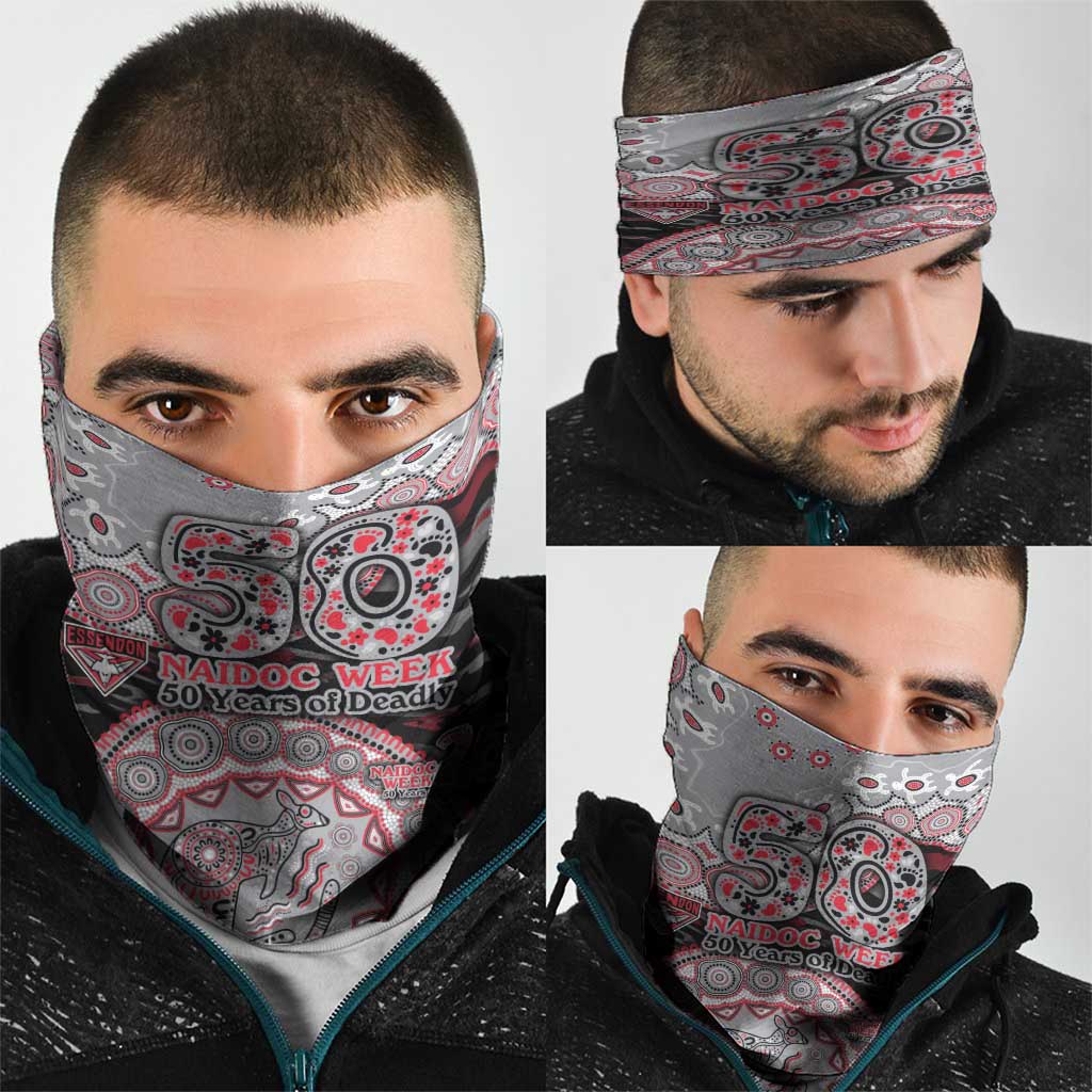 Essendon Bombers NAIDOC Week 2026 Neck Gaiter Australian Aboriginal Dot Art Dreamtime Pattern Style