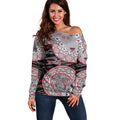 Essendon Bombers NAIDOC Week 2026 Off Shoulder Sweater Australian Aboriginal Dot Art Dreamtime Pattern Style