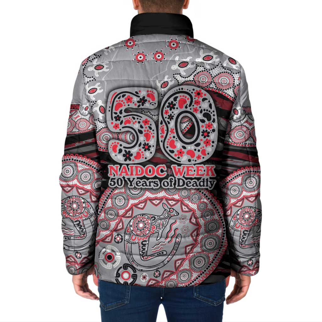 Essendon Bombers NAIDOC Week 2026 Padded Jacket Australian Aboriginal Dot Art Dreamtime Pattern Style