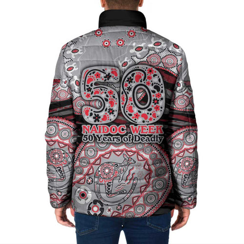 Essendon Bombers NAIDOC Week 2026 Padded Jacket Australian Aboriginal Dot Art Dreamtime Pattern Style