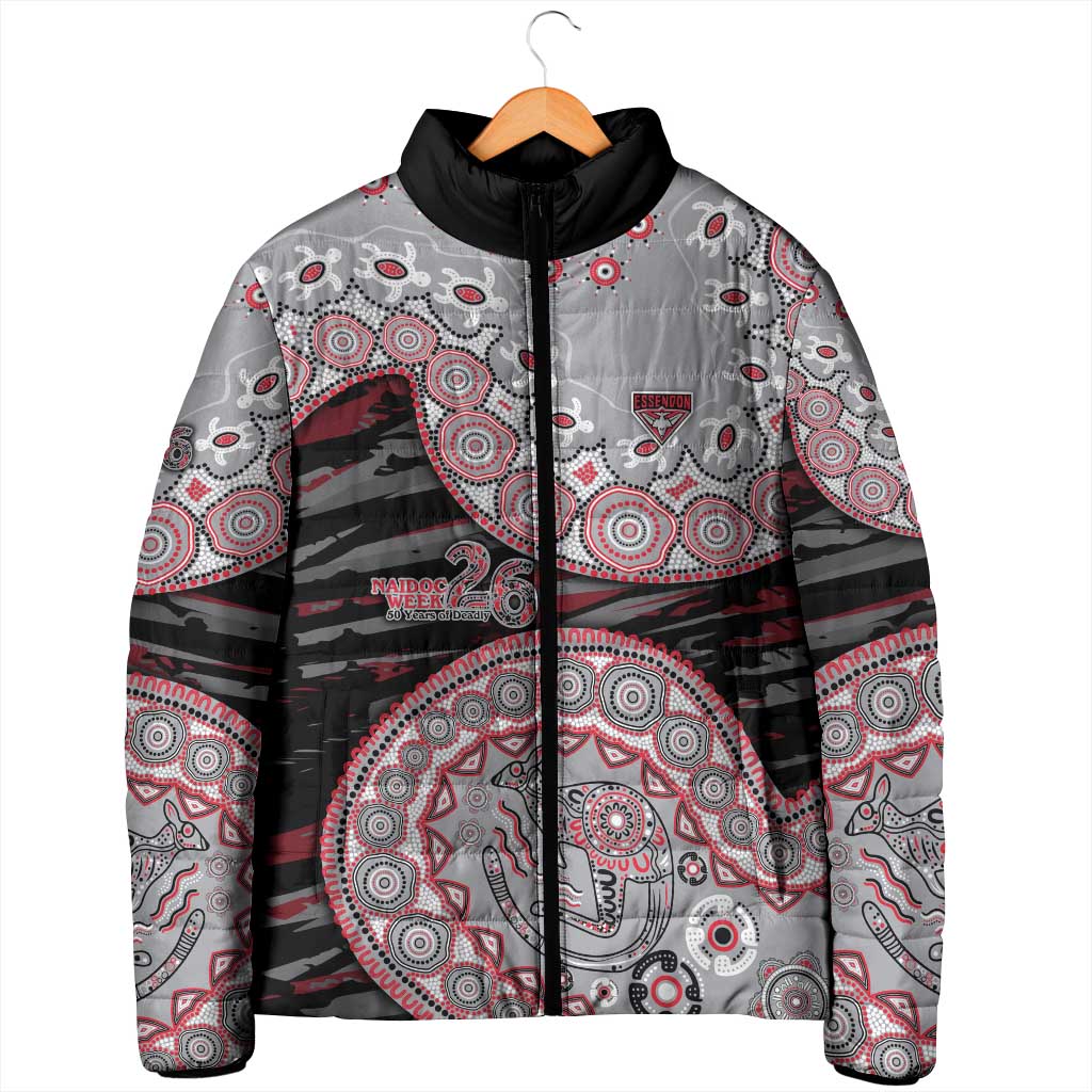 Essendon Bombers NAIDOC Week 2026 Padded Jacket Australian Aboriginal Dot Art Dreamtime Pattern Style