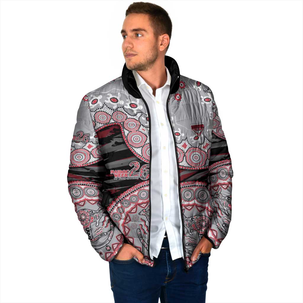 Essendon Bombers NAIDOC Week 2026 Padded Jacket Australian Aboriginal Dot Art Dreamtime Pattern Style