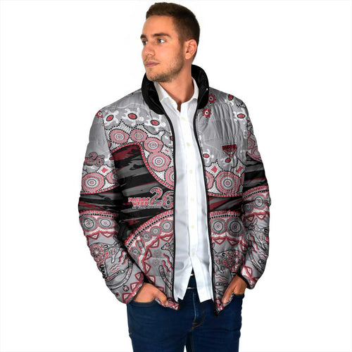Essendon Bombers NAIDOC Week 2026 Padded Jacket Australian Aboriginal Dot Art Dreamtime Pattern Style