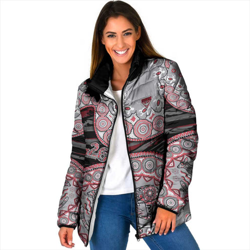 Essendon Bombers NAIDOC Week 2026 Padded Jacket Australian Aboriginal Dot Art Dreamtime Pattern Style