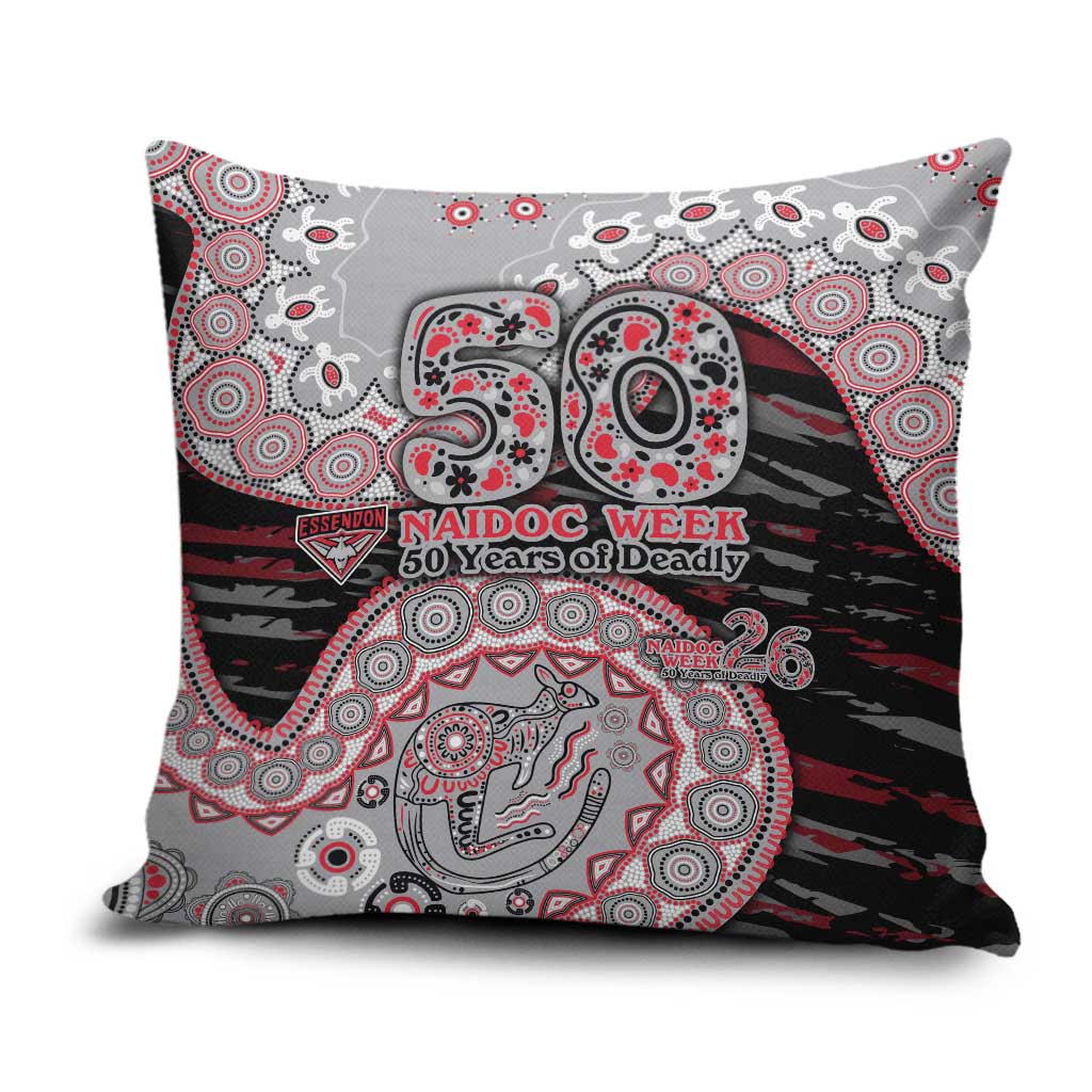Essendon Bombers NAIDOC Week 2026 Pillow Cover Australian Aboriginal Dot Art Dreamtime Pattern Style