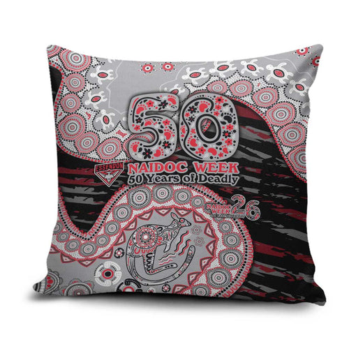 Essendon Bombers NAIDOC Week 2026 Pillow Cover Australian Aboriginal Dot Art Dreamtime Pattern Style