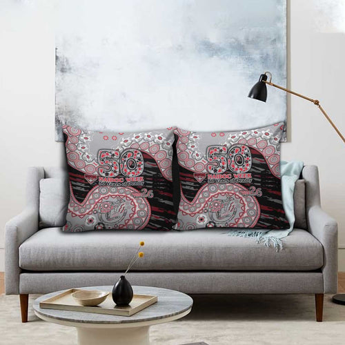 Essendon Bombers NAIDOC Week 2026 Pillow Cover Australian Aboriginal Dot Art Dreamtime Pattern Style