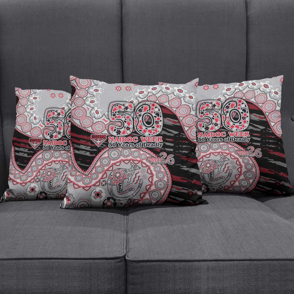 Essendon Bombers NAIDOC Week 2026 Pillow Cover Australian Aboriginal Dot Art Dreamtime Pattern Style