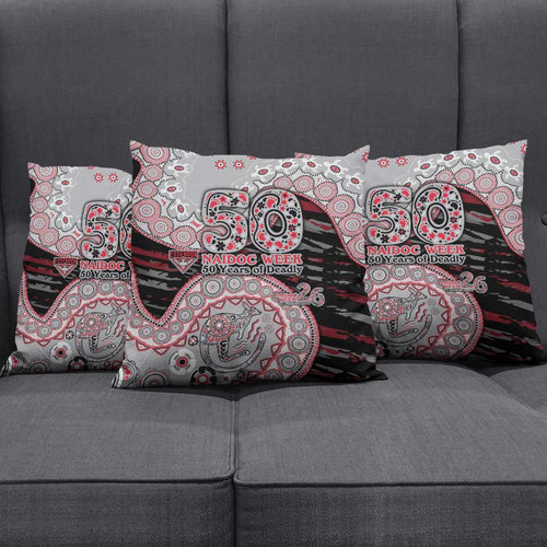 Essendon Bombers NAIDOC Week 2026 Pillow Cover Australian Aboriginal Dot Art Dreamtime Pattern Style