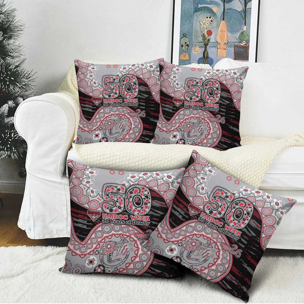 Essendon Bombers NAIDOC Week 2026 Pillow Cover Australian Aboriginal Dot Art Dreamtime Pattern Style
