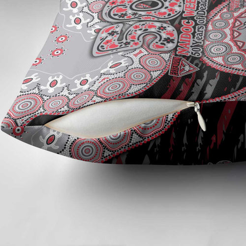 Essendon Bombers NAIDOC Week 2026 Pillow Cover Australian Aboriginal Dot Art Dreamtime Pattern Style