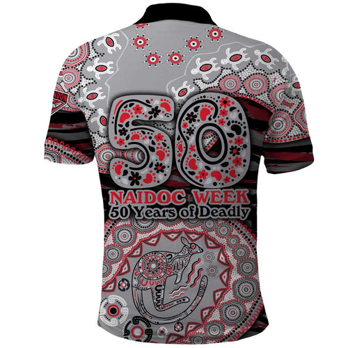 Essendon Bombers NAIDOC Week 2026 Polo Shirt Australian Aboriginal Dot Art Dreamtime Pattern Style