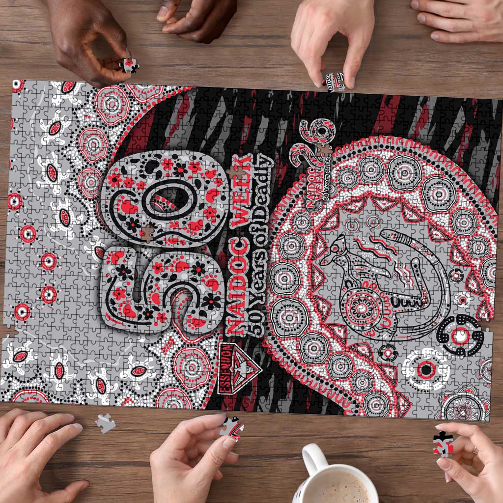 Essendon Bombers NAIDOC Week 2026 Puzzle Australian Aboriginal Dot Art Dreamtime Pattern Style